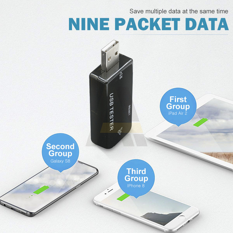 USB áramfeszültség-kapacitás-tesztelő DC 4-30V 5A 50W LED Volt Áramfeszültség-érzékelő töltőkapacitás akkumulátor-tesztelő