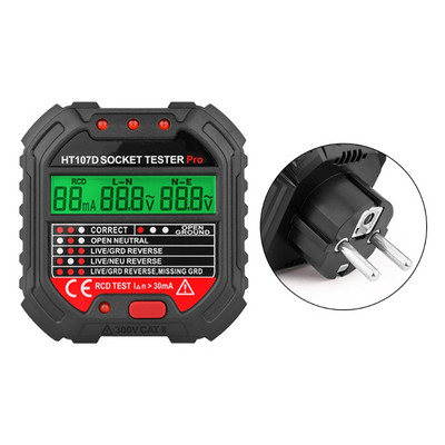 Tester digitalnih utičnica Tester digitalnih krugova sa zaslonom u boji Test napona Alati za provjeru RCD Provjera problema