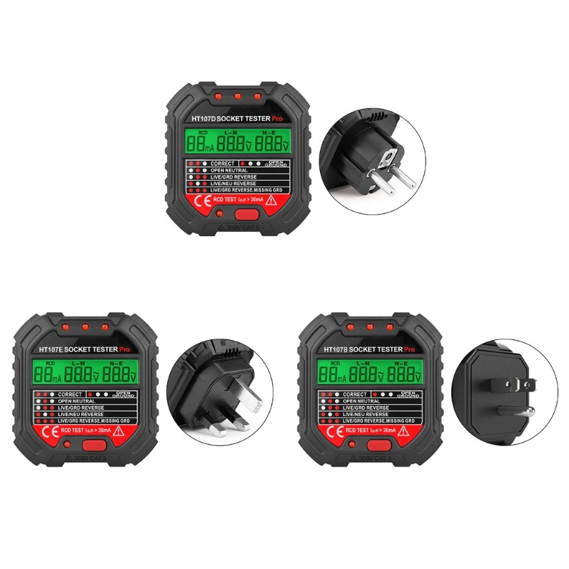 Tester digitalnih utičnica Tester digitalnih krugova sa zaslonom u boji Test napona Alati za provjeru RCD Provjera problema