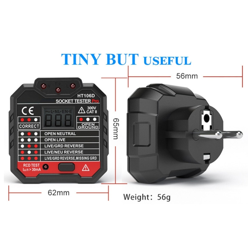 Tester digitalnih utičnica Tester digitalnih krugova sa zaslonom u boji Test napona Alati za provjeru RCD Provjera problema
