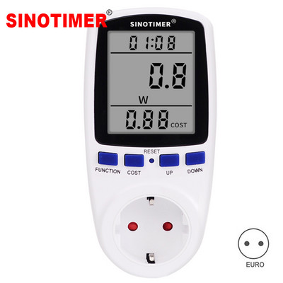 Rūpnīcas cenas spraudnis Strāvas skaitītājs Sprieguma ampēri Elektrības lietojuma monitors sienas kontaktligzda ar digitālo lielu LCD displeju