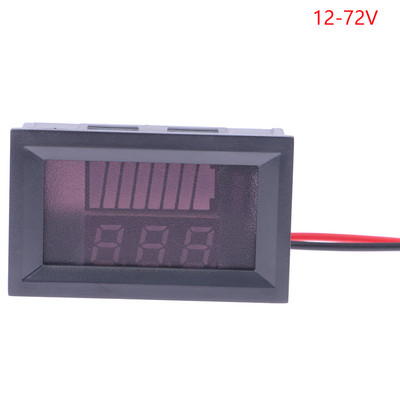 Autó akkumulátor töltöttségi szint jelző 12V 24V 36V 48V 60V 72V lítium akkumulátorok kapacitásmérő teszter kijelző LED tesztelő feszültségmérő