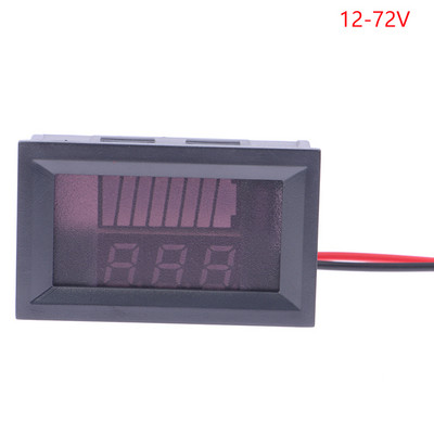 Autó akkumulátor töltöttségi szint jelző 12V 24V 36V 48V 60V 72V lítium akkumulátorok kapacitásmérő teszter kijelző LED tesztelő feszültségmérő