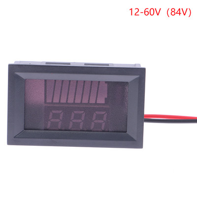 Autó akkumulátor töltöttségi szint jelző 12V 24V 36V 48V 60V 72V lítium akkumulátorok kapacitásmérő teszter kijelző LED tesztelő feszültségmérő