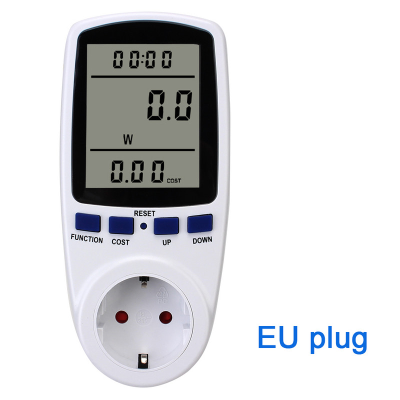 Priză de măsurare LCD digitală Analizor de putere Putere Kwh Contor de energie 220 V AC Contor de putere UE Priză watmetru