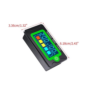 Ψηφιακή ένδειξη χωρητικότητας DC8V-100V Lead Acid Lithium-Car Motorcycles Voltmeter Voltage Electric Quantity Meter