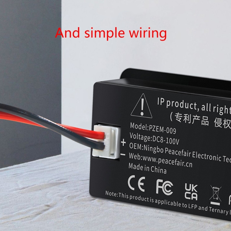 Digitaalne võimsuse indikaator DC8V-100V pliihape, liitium-auto mootorrataste voltmeeter Pinge elektriline kogusemõõtur