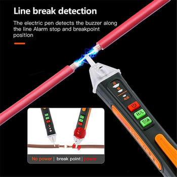Безконтактен детектор за напрежение Електрически инструменти Тестер за индикатор на напрежение Писалка Тест за променливо напрежение Интелигентен търсач на точки на прекъсване 12-1000V