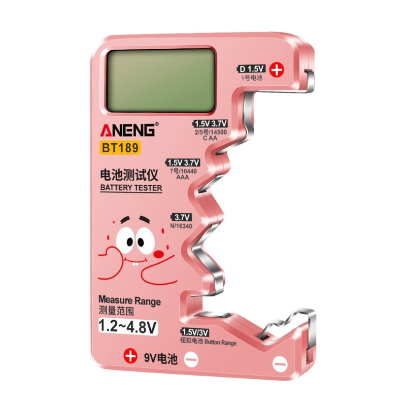 Digitális univerzális teszter kockás elemhez AA AAA DN 9V 1,5V gombcellás kis elemek