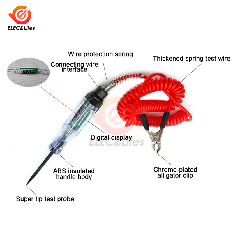Olovka za napon automobila Kamion 3-70V/5-90V Ispitivač strujnog kruga Olovka sonde za digitalni zaslon Žarulja Automobilski dijagnostički alat Popravak automobila