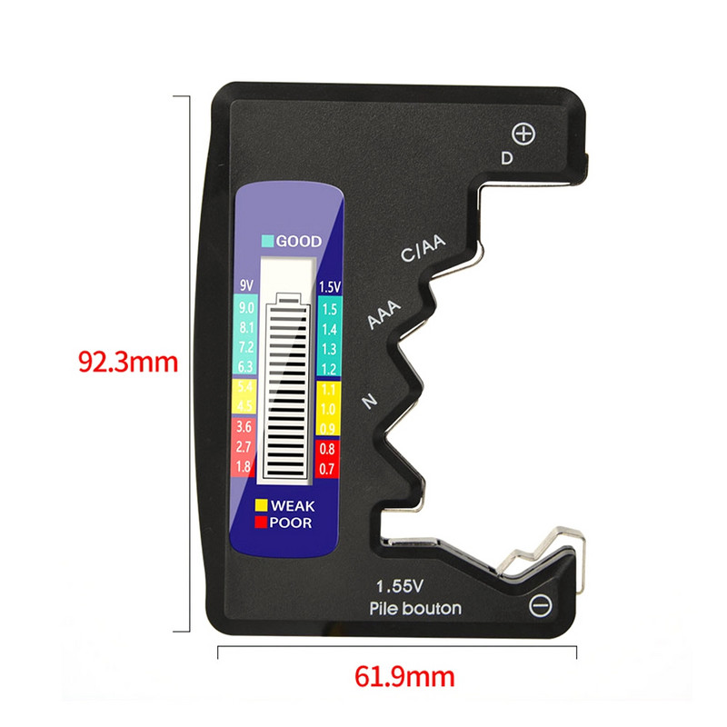 Tester digital pentru baterii Afișaj LCD AA AAA 1,5 V 9 V Baterii buton Detector de capacitate de măsurare a capacității Instrumente de diagnosticare