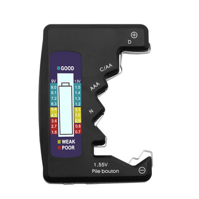Ciparu bateriju testera ietilpības detektors C/D/N/AA/AAA/9V 6F22 baterijām / 1,55 V pogelementu