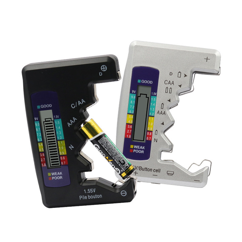 Ciparu bateriju testera ietilpības detektors C/D/N/AA/AAA/9V 6F22 baterijām / 1,55 V pogelementu