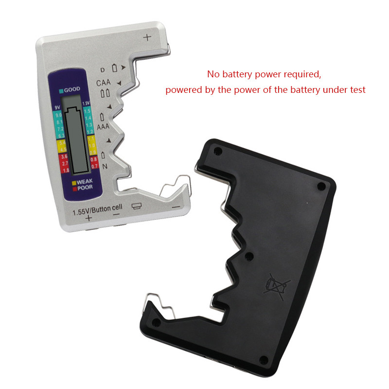 Ciparu bateriju testera ietilpības detektors C/D/N/AA/AAA/9V 6F22 baterijām / 1,55 V pogelementu