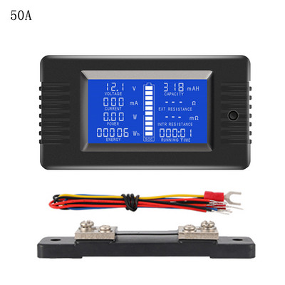 0-200V 50A/100A/200A/300A Baterijos talpos testeris Monitorius Įtampa Srovės Atsparumas Talpa Vatai Galia Energijos matuoklis