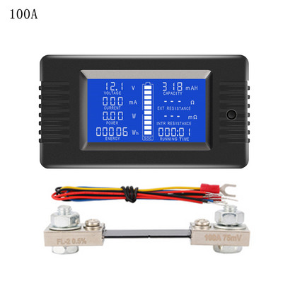 0-200V 50A/100A/200A/300A Baterijos talpos testeris Monitorius Įtampa Srovės Atsparumas Talpa Vatai Galia Energijos matuoklis