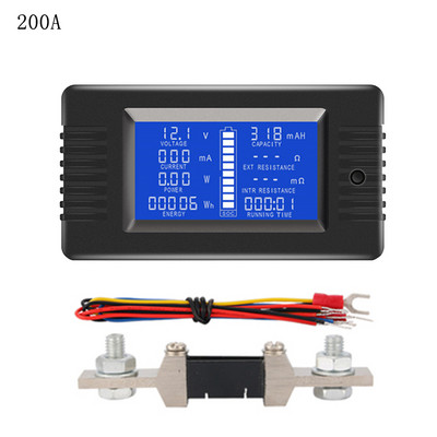 0-200V 50A/100A/200A/300A Baterijos talpos testeris Monitorius Įtampa Srovės Atsparumas Talpa Vatai Galia Energijos matuoklis