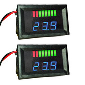 TOP 2X 12V ACID-plii aku mahu indikaator laetuse taseme LED tester sinine voltmeeter