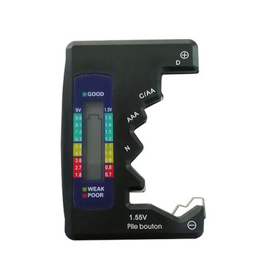 Universāls digitālais bateriju testeris LCD AA/AAA/9V/1,5V pogu elementu bateriju kapacitātes pārbaudes detektora kapacitātes diagnostikas rīks
