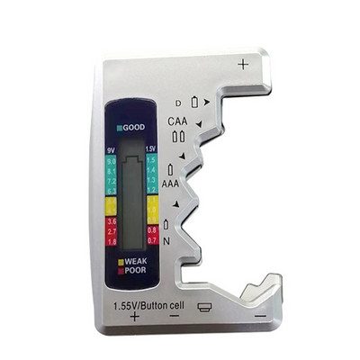 Universāls digitālais bateriju testeris LCD AA/AAA/9V/1,5V pogu elementu bateriju kapacitātes pārbaudes detektora kapacitātes diagnostikas rīks