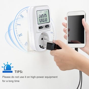 220V EU Electricity Power Meter Wattmeter Υποδοχή LCD μετρητή ενέργειας Ηλεκτρικός ελεγκτής Έξοδος μέτρησης Αναλυτής ισχύος