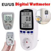 Ψηφιακό βατόμετρο 220V AC EU Power Meter LCD Μετρητής κατανάλωσης ηλεκτρικής ενέργειας Υποδοχή Wattage Kwh Ενεργειακός μετρητής FR Αναλυτής ισχύος ΗΠΑ