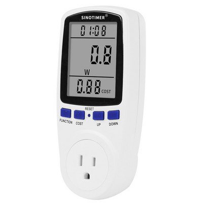 Ψηφιακό βατόμετρο 220V AC EU Power Meter LCD Μετρητής κατανάλωσης ηλεκτρικής ενέργειας Υποδοχή Wattage Kwh Ενεργειακός μετρητής FR Αναλυτής ισχύος ΗΠΑ