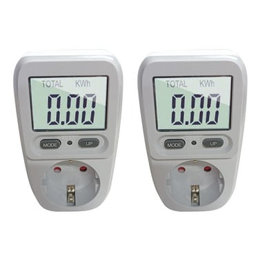 Ψηφιακό βατόμετρο 220V AC EU Power Meter LCD Μετρητής κατανάλωσης ηλεκτρικής ενέργειας Υποδοχή Wattage Kwh Ενεργειακός μετρητής FR Αναλυτής ισχύος ΗΠΑ