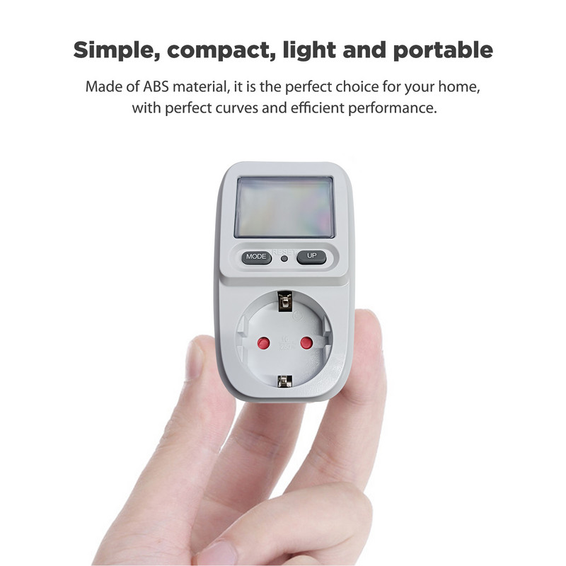 Ψηφιακό βατόμετρο 220V AC EU Power Meter LCD Μετρητής κατανάλωσης ηλεκτρικής ενέργειας Υποδοχή Wattage Kwh Ενεργειακός μετρητής FR Αναλυτής ισχύος ΗΠΑ