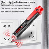 Tester de tensiune fără contact 12-1000V AC/DC Instrument de perete cu indicator electric al circuitului stiloului cu lanternă Instrument de detectare a liniei de sonerie