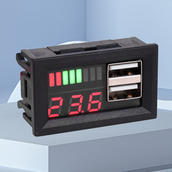 Μπαταρία λιθίου USB 5V 2,4A Αυτοκινήτου Voltmeter Voltage Meter Panel 12V-24V 3S-7S Ένδειξη ισχύος μπαταρίας λιθίου Δοκιμαστής ισχύος