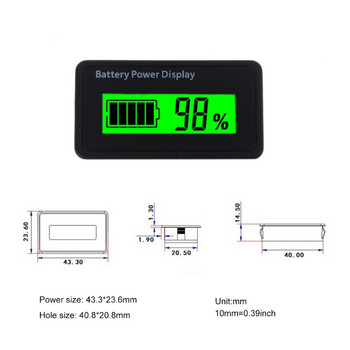 Ένδειξη χωρητικότητας μπαταρίας 12V 24V 48V Μετρητής τάσης καλάθι γκολφ με οθόνη LCD