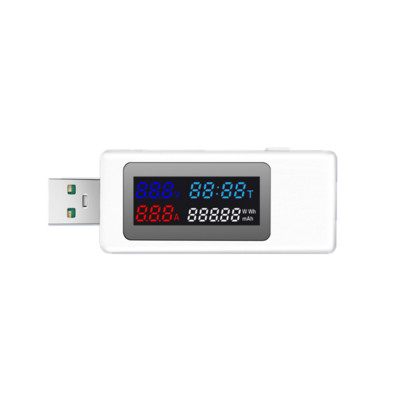 6 vienā USB strāvas mērītāja testeris Strāvas detektors Strāvas sprieguma lādētāja testeris Strāvas sprieguma akumulatoru kapacitātes testeris