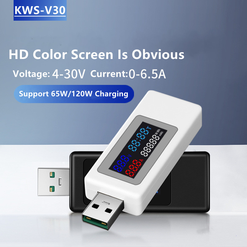 6 vienā USB strāvas mērītāja testeris Strāvas detektors Strāvas sprieguma lādētāja testeris Strāvas sprieguma akumulatoru kapacitātes testeris