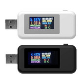 KWS-MX18 10 in1 digitális LCD kijelző USB teszter feszültség árammérő teljesítménymérő időzítés árammérő USB töltő teszter érzékelő