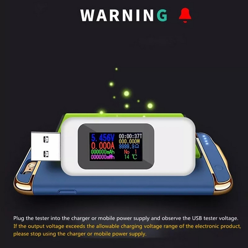 KWS-MX18 10 in1 digitális LCD kijelző USB teszter feszültség árammérő teljesítménymérő időzítés árammérő USB töltő teszter érzékelő