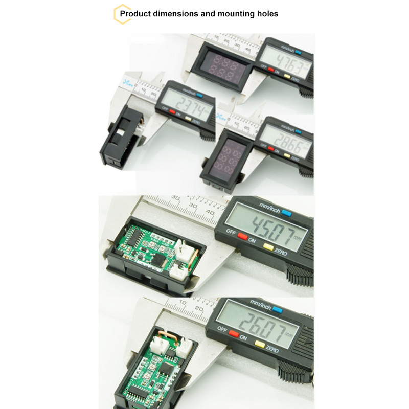 DC6-120V 10A 50A 100A voltmetro ampermetras, didelio tikslumo elektroninis voltmetro testeris Skaitmeninis 0,28 colio LED ekrano įtampos reguliatorius