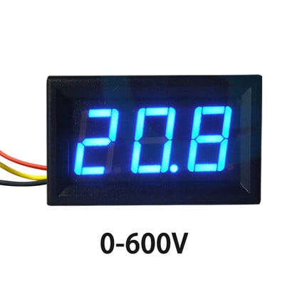 0,56-инчов DC LED цифров волтметър 0-600V Измервател на напрежение Автомобилен мобилен тестер за захранване Детектор за напрежение DC 3.3-30V Червен Зелен Син