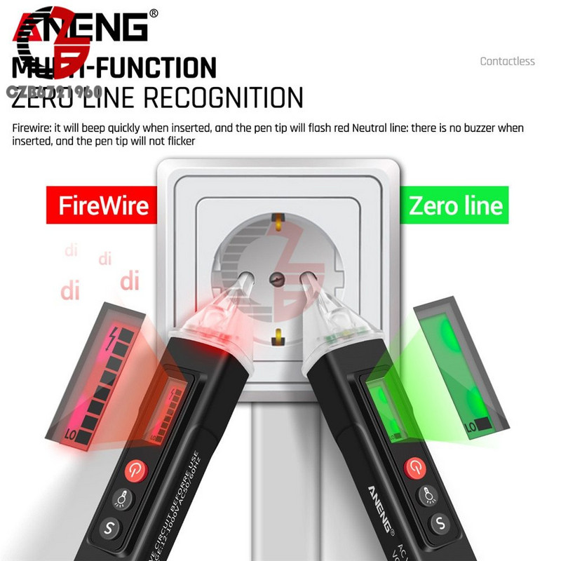 VC1010 AC/DC Detectoare digitale de tensiune LCD Tester inteligent fără contact Contor stilou AC 12-1000V Senzor electric de curent Creion de testare