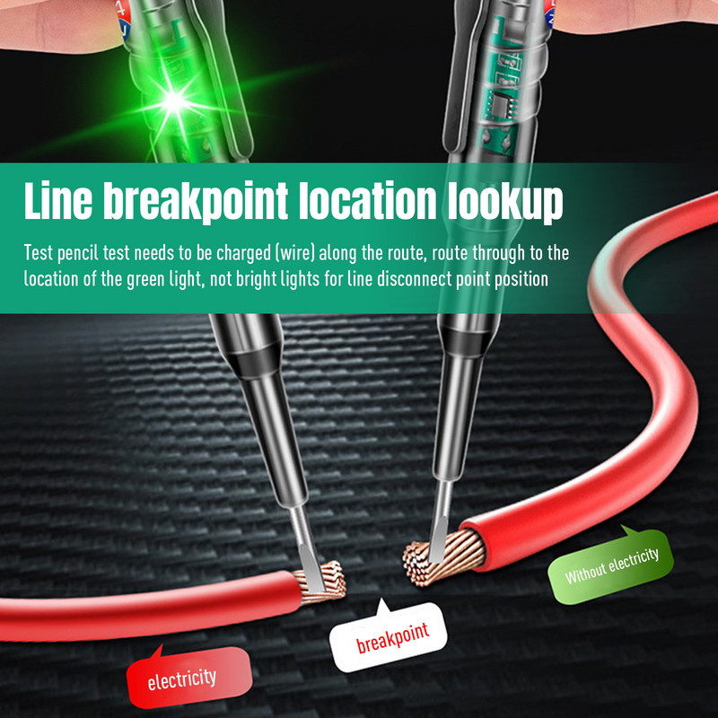Detector de tensiune Test Pen 24-250V Sondă de șurubelniță electrică cu senzor de lumină indicator Zero Live Wire Tester digital