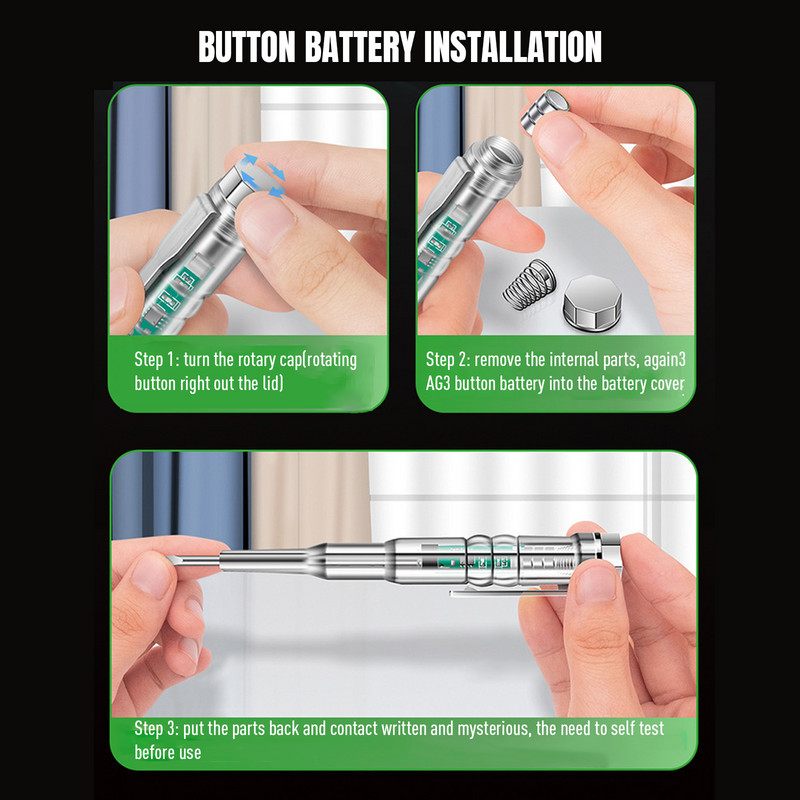 Detector de tensiune Test Pen 24-250V Sondă de șurubelniță electrică cu senzor de lumină indicator Zero Live Wire Tester digital