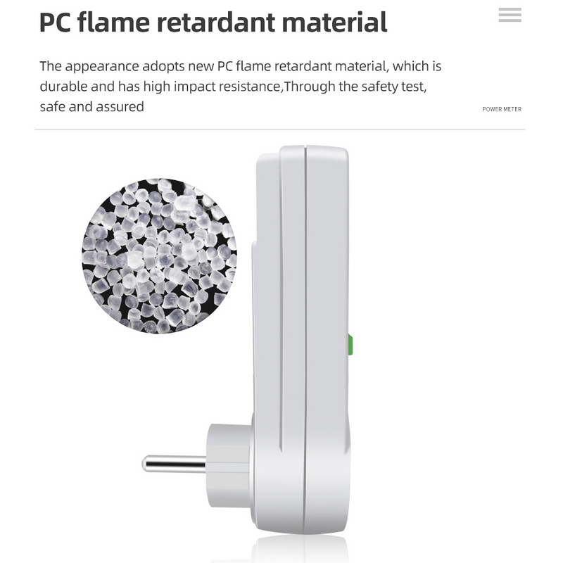 Digitālais vatmetrs LCD enerģijas skaitītājs Elektrības jaudas skaitītāja ligzda Elektriskais testeris FR US UK AU BR Mērīšanas izejas jaudas analizators