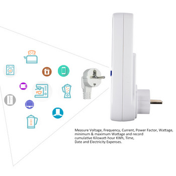 Цифров електромер за променлив ток Гнездо Ватметър Анализатор на изходна мощност Измервател на енергия kwh метър EU/UK/AU/BR/US Plug Current Price Display
