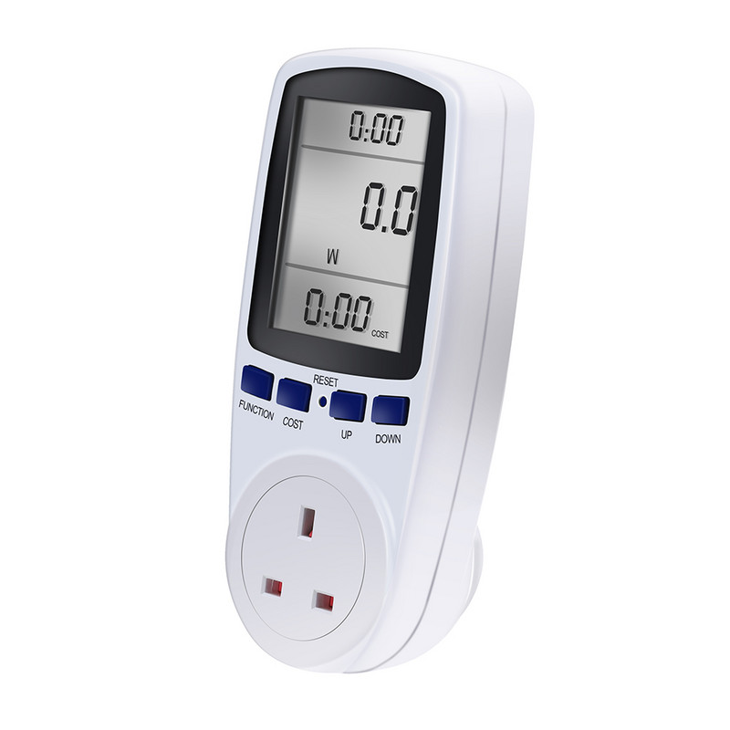 Populārs AU BR EU Plug Automātiskais Kwh strāvas slēdzis Digitālais sprieguma vatmetrs Jaudas analizators Elektroniskais jaudas mērītājs Enerģijas skaitītājs