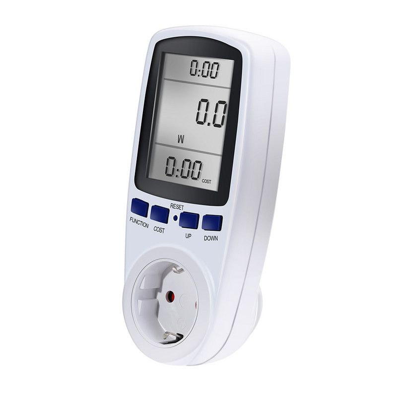 Populārs AU BR EU Plug Automātiskais Kwh strāvas slēdzis Digitālais sprieguma vatmetrs Jaudas analizators Elektroniskais jaudas mērītājs Enerģijas skaitītājs