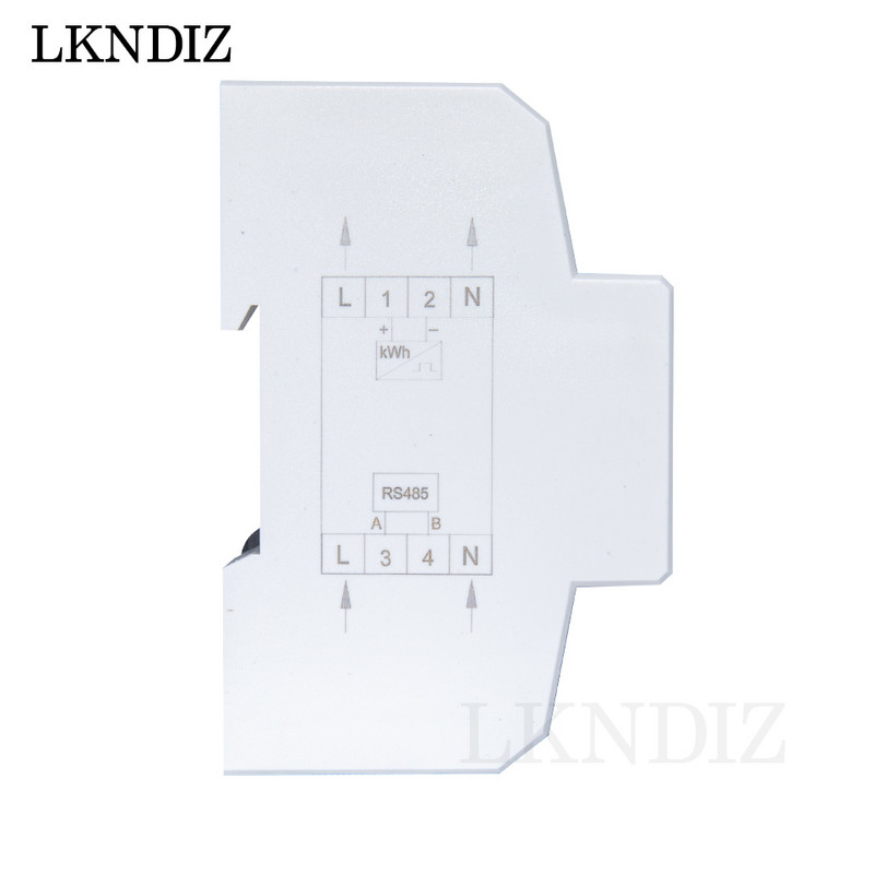 RS485 Többfunkciós AC egyfázisú 5(100)A 230V-os energiamérő Elektromos fogyasztásmérő monitor DIN sín RS485 Modbus-szal