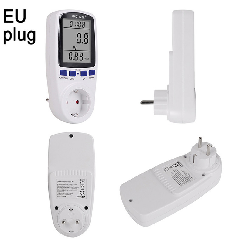 Inteligentni veliki LCD zaslon Praćenje električne energije Utičnica Naponski vatmetar Mjerač električne energije u kućanstvu