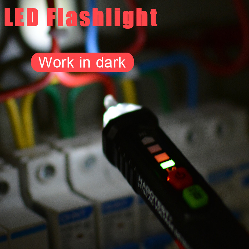 Indicator de tensiune Detector de rupere a firului fără contact Tester electric inteligent Verificare nulă Live Hi Sensibilitate scăzută AC 12-1000V HABOTEST