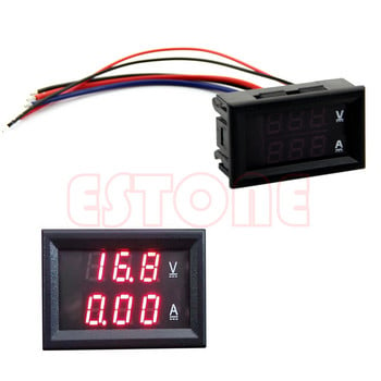 10A για Dc 100V Voltmeter Αμπερόμετρο Κόκκινο LED Ενισχυτής πίνακα διπλού ψηφιακού βολτόμετρου Gaug