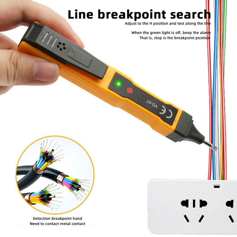 Stilo de testare cu inducție multimodal, creion de testare a punctului de întrerupere a firului de fază/fază, instrumente de măsurare de uz casnic